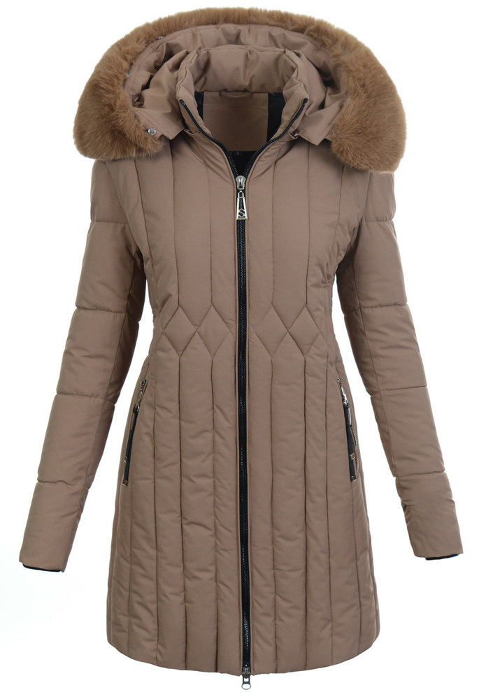 Damska Kurtka Zimowa Brązowa