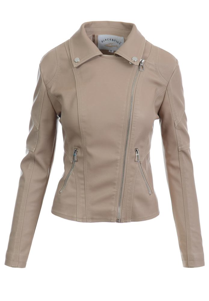 Damska Kurtka Ramoneska Beżowa