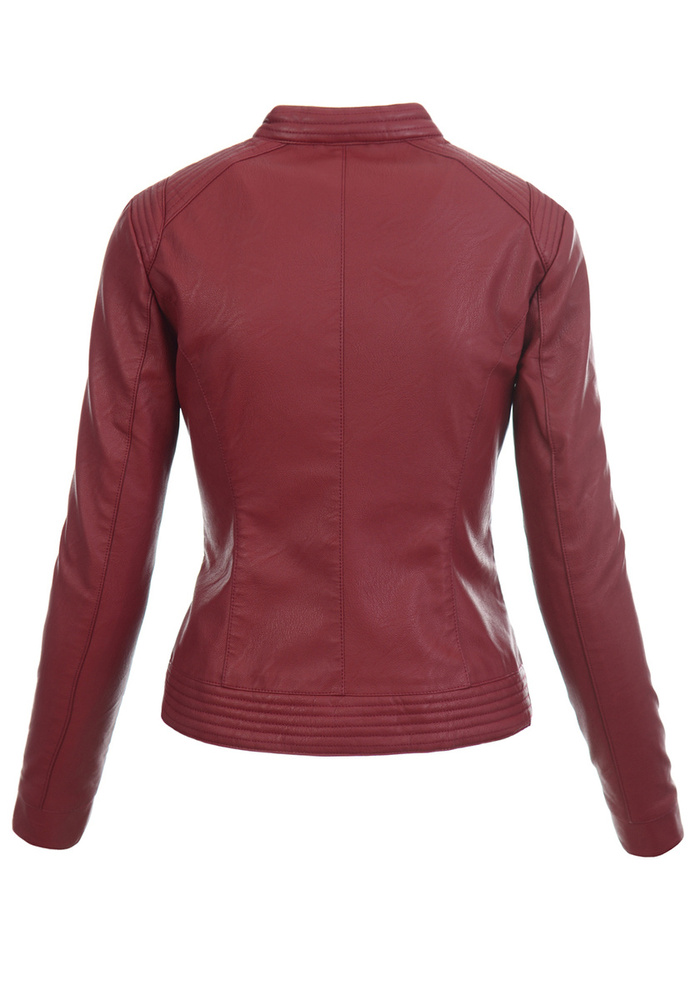 Damska Kurtka Ramoneska Bordowa
