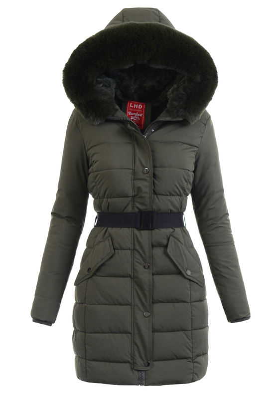 Damska Zimowa Ortalionowa Kurtka Khaki