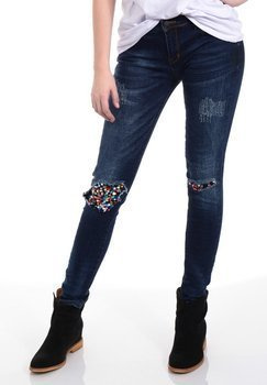 Damskie Spodnie Granatowe