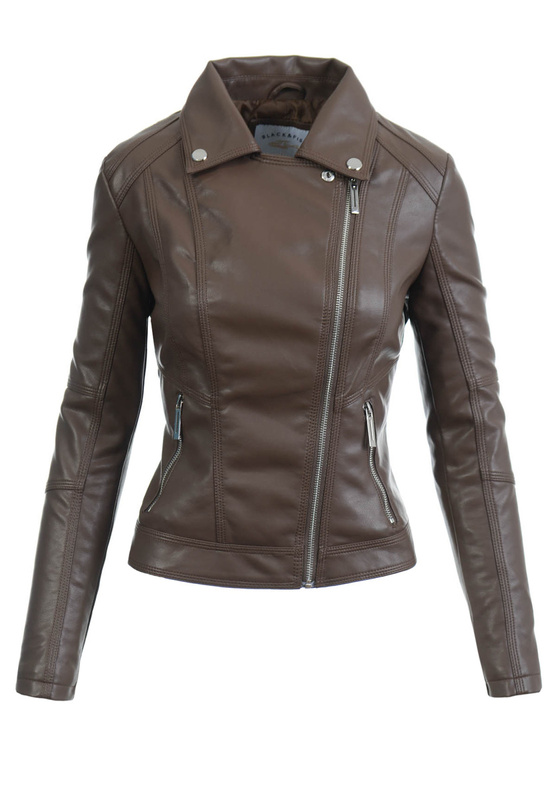 Damska Kurtka Ramoneska Brązowa