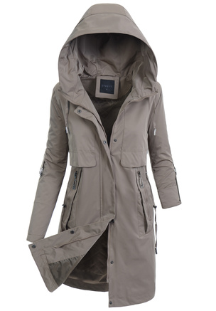 Kurtka Parka Wiosenna Brązowa