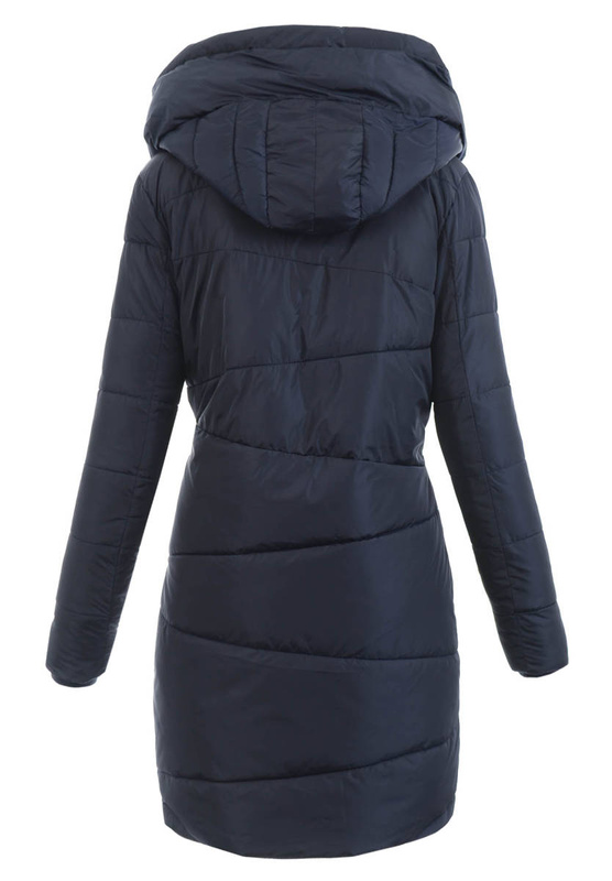 Damska Ortalionowa Zimowa Kurtka Granatowa