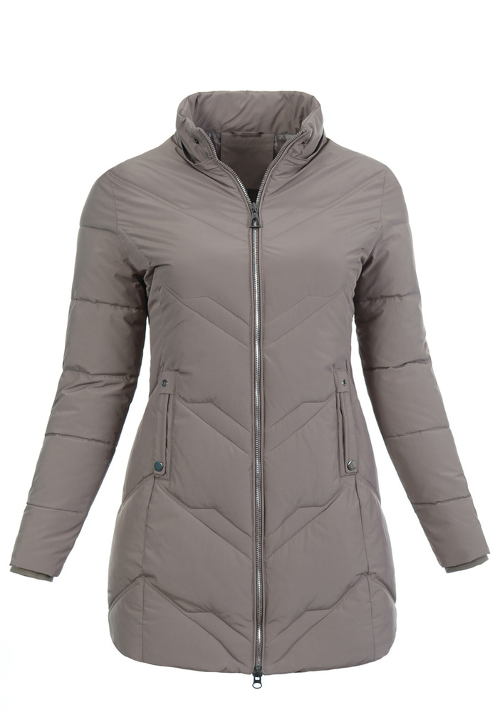 Damska Zimowa Ortalionowa Kurtka Jasno Brązowa