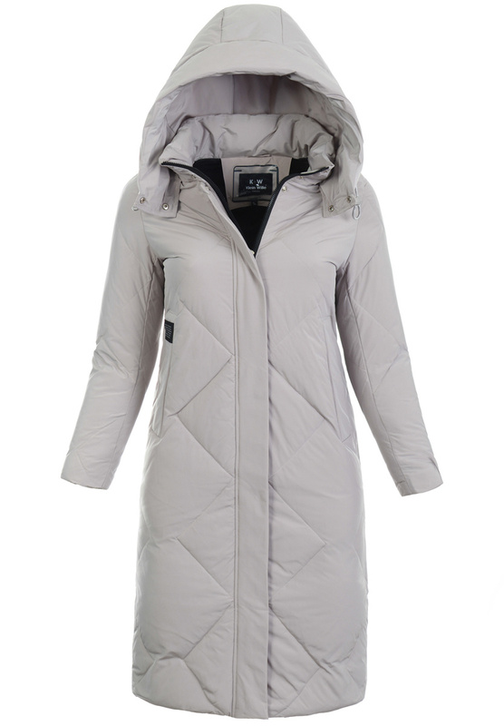 Damska Zimowa Ortalionowa Kurtka Beżowa