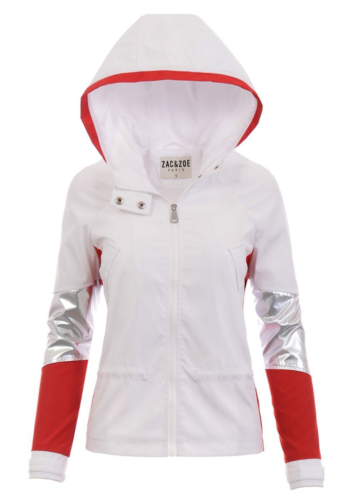 Damska Wiosenna Wiatrówka Kurtka Biała