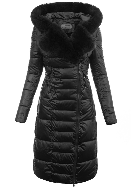 Damska Zimowa Ortalionowa Kurtka Czarna