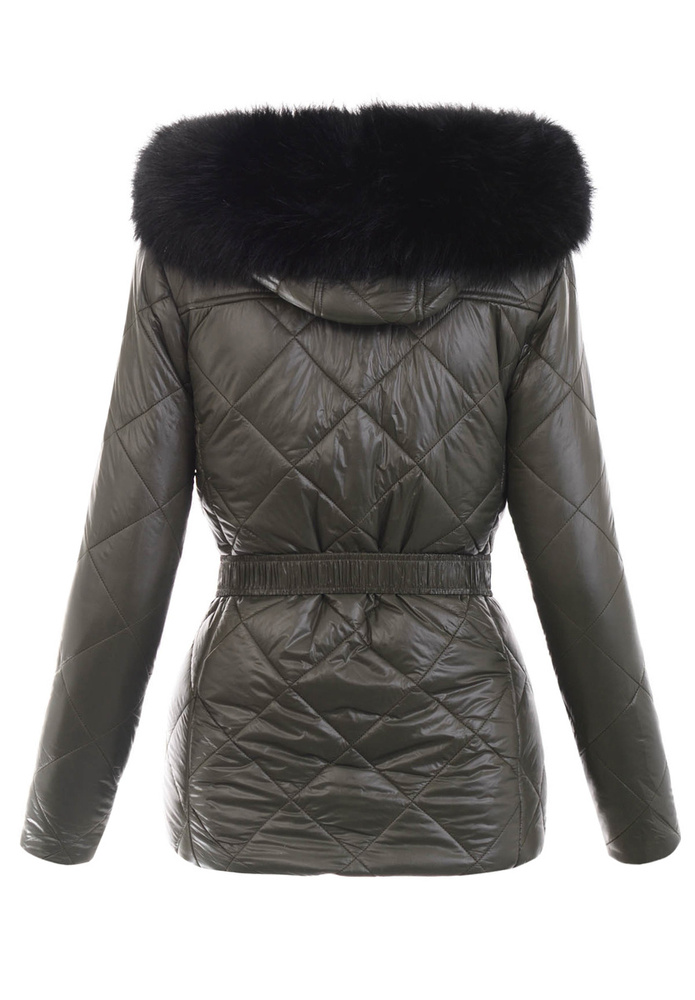 Damska Parka Kurtka Zimowa Zielona