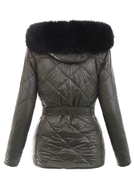 Damska Parka Kurtka Zimowa Zielona