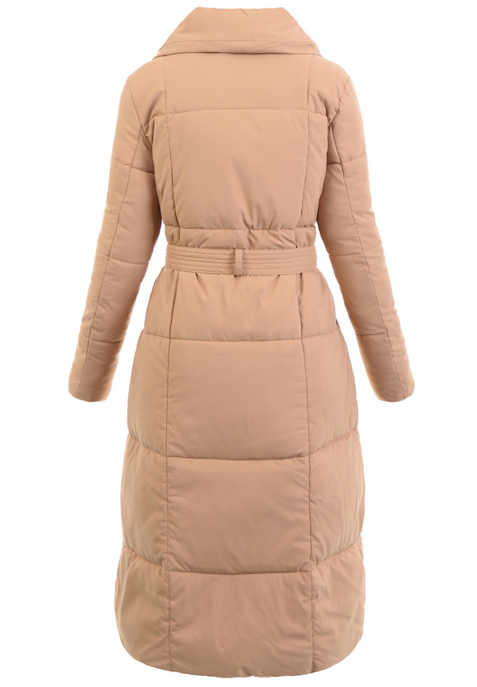 Damska Zimowa Ortalionowa Kurtka Jasno Brązowa