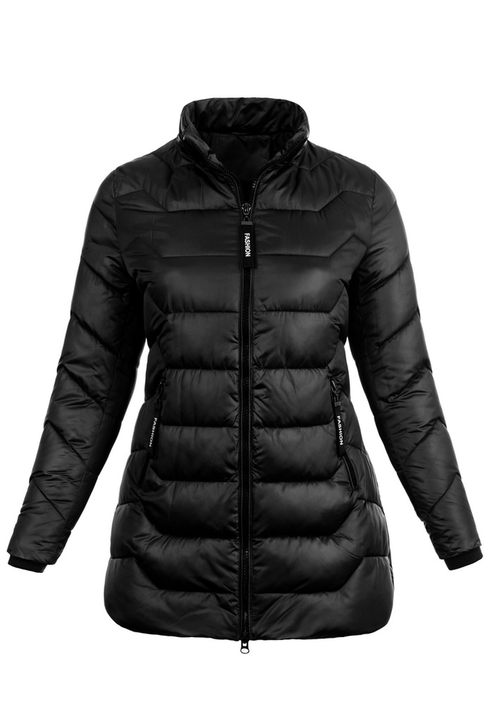 Damska Zimowa Ortalionowa Kurtka Czarna