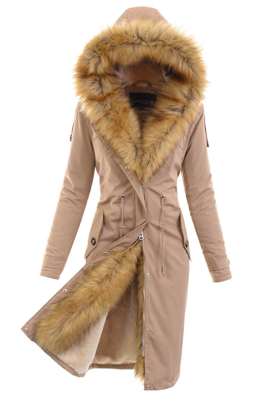 Damska Parka Kurtka Zimowa Szara