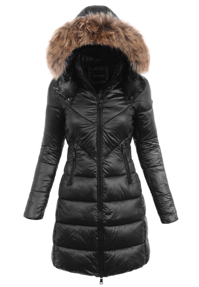 Damska Zimowa Ortalionowa Kurtka Czarna