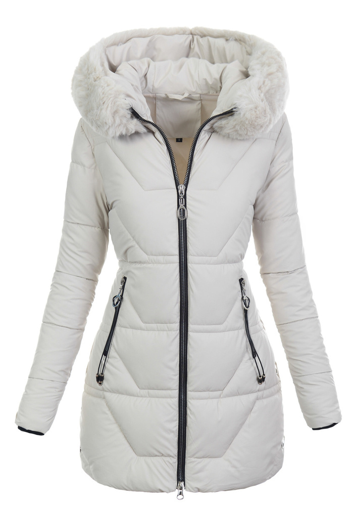 Damska Kurtka Zimowa Ecru