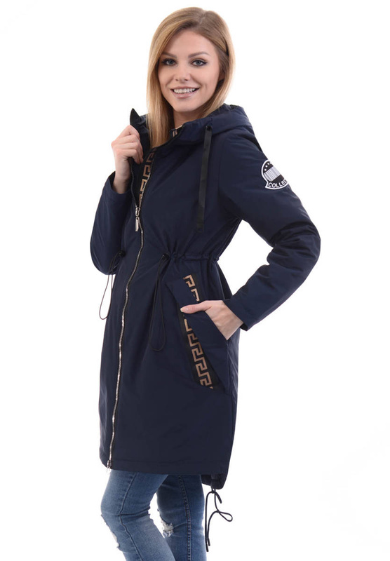 Damska Parka Wiosenna Zielona