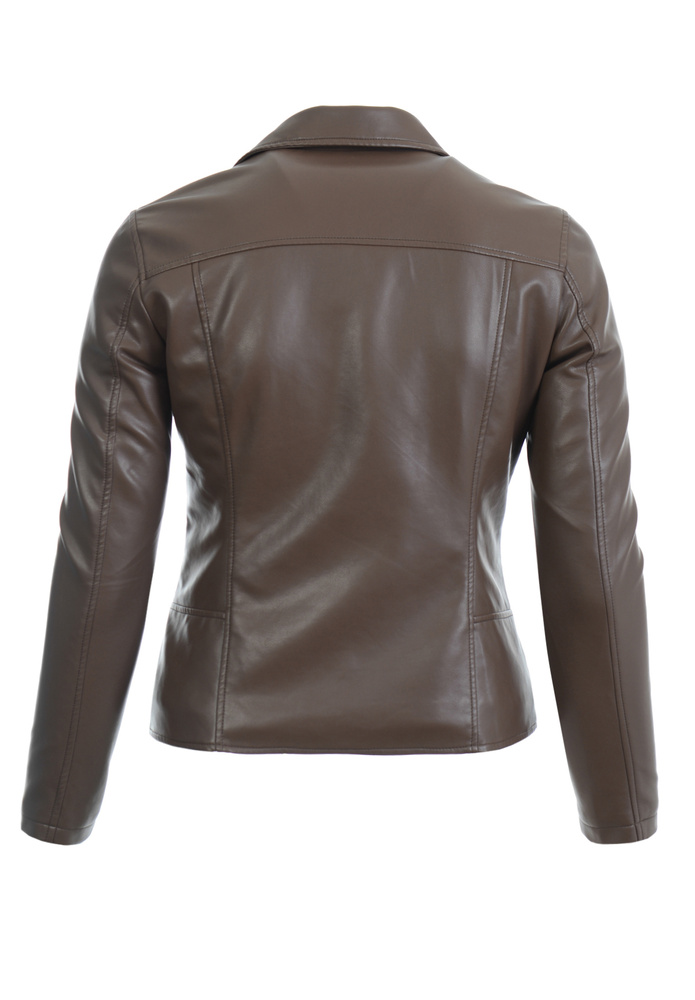 Damska Kurtka Ramoneska Brązowa