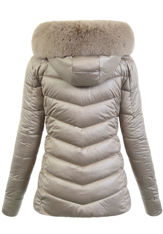 Damska Parka Kurtka Zimowa Beżowa