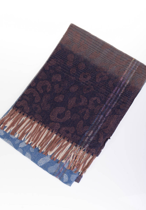 Szal Damski Brązowy W Panterkę