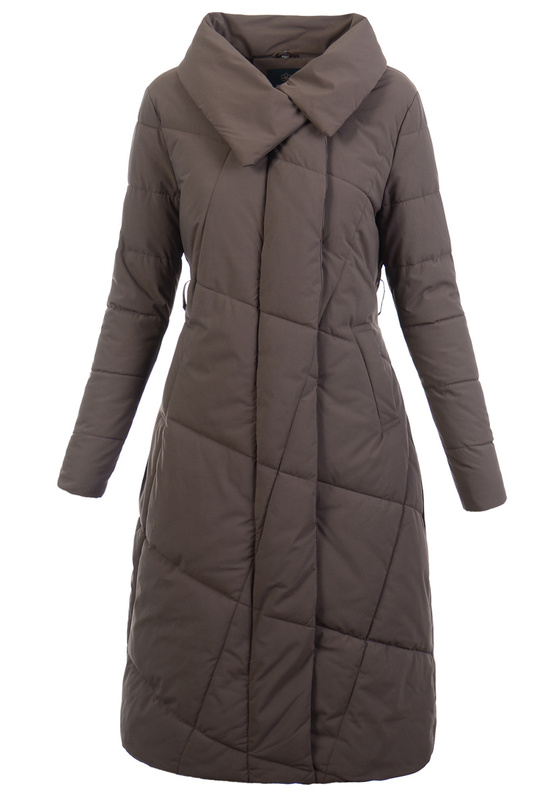 Damska Zimowa Ortalionowa Kurtka Brązowa