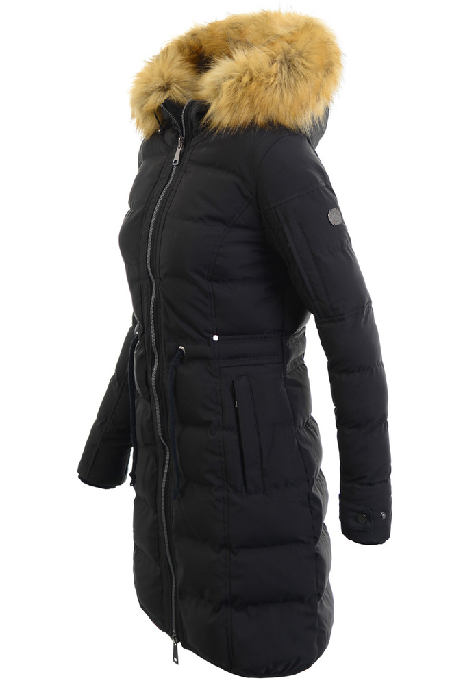Damska Zimowa Ortalionowa Kurtka Czarna