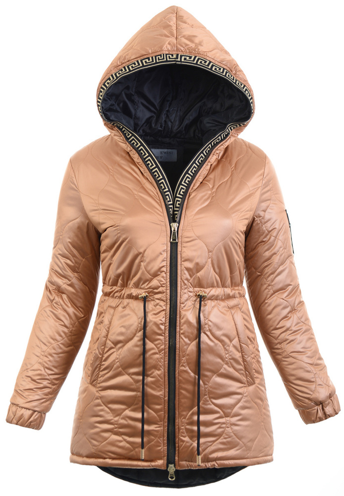 Damska Przejściowa Ortalionowa Kurtka Brązowa