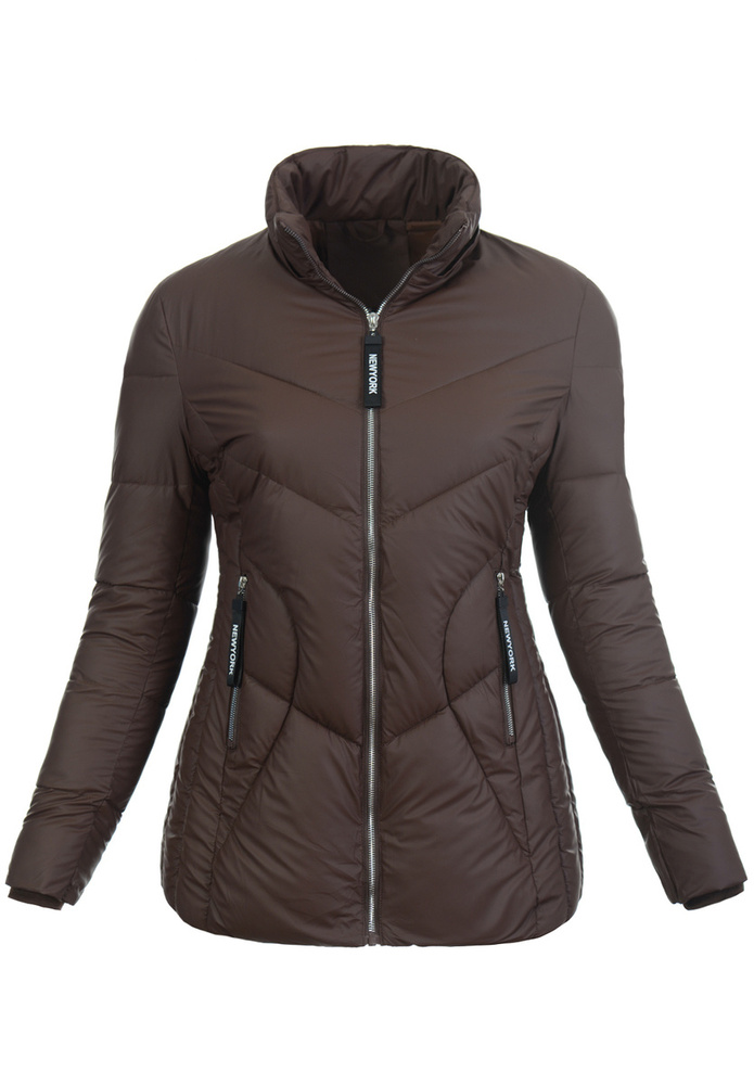 Damska Zimowa Ortalionowa Kurtka Brązowy
