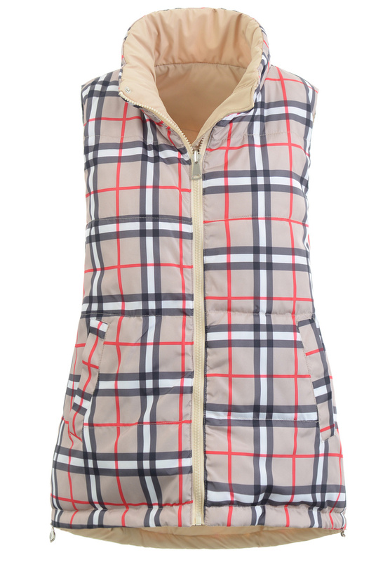 Damska Kamizelka Bezrękawnik Jasno Beżowy