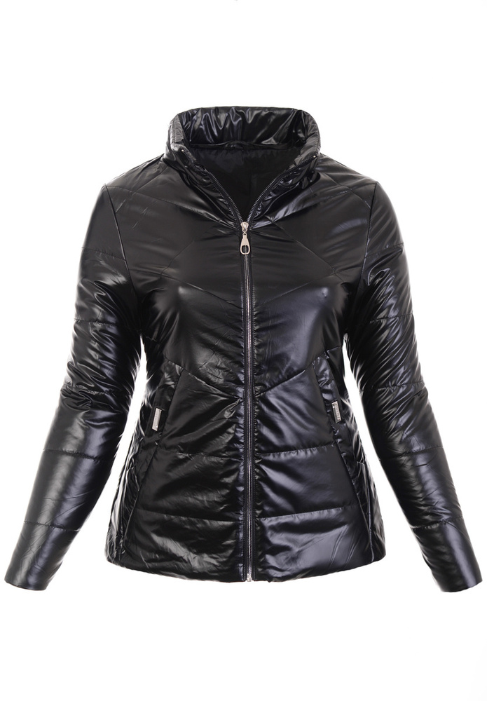 Damska Wiosenno-Jesienna Kurtka Czarna