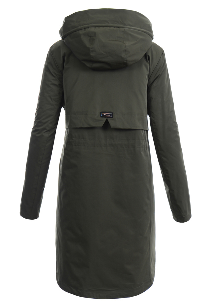 Damska Wiosenno-Jesienna Kurtka Parka Zielona