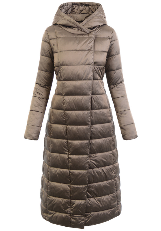 Damska Zimowa Ortalionowa Kurtka Kawowa