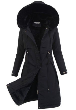 Damska Zimowa Ortalionowa Kurtka Czarna