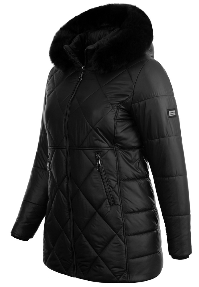 Damska Zimowa Ortalionowa Kurtka Czarna