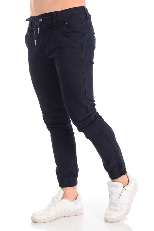 Męskie Spodnie Joggery Granatowe