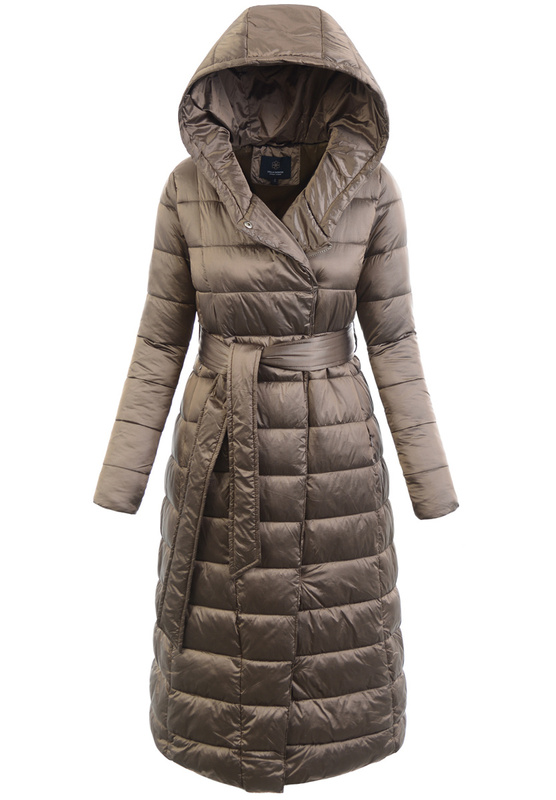 Damska Zimowa Ortalionowa Kurtka Kawowa