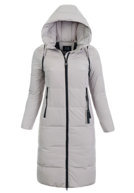 Damska Zimowa Ortalionowa Kurtka Beżowa