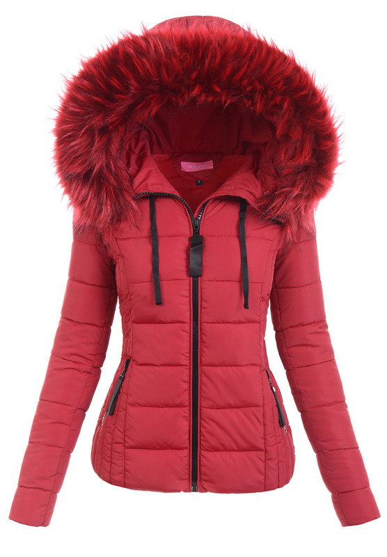 Damska Zimowa Kurtka Bordowa