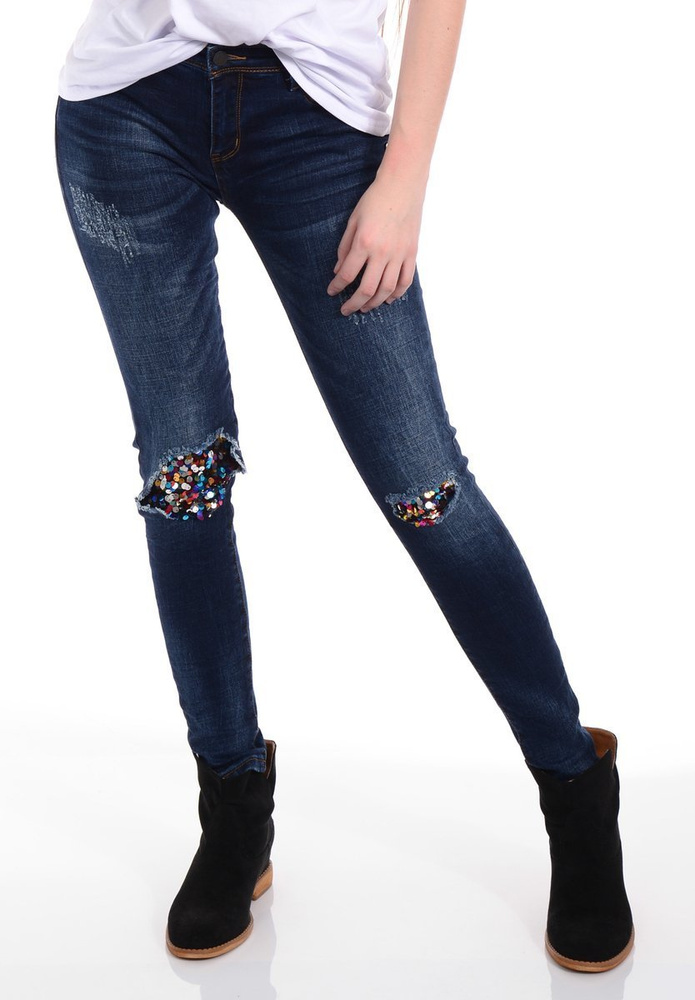 Damskie Spodnie Granatowe