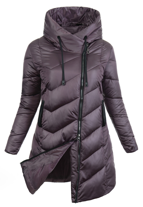 Damska Zimowa Ortalionowa Kurtka Fioletowa