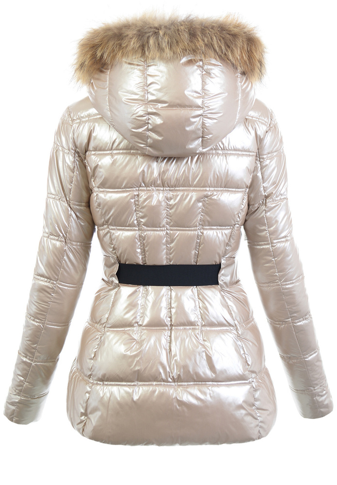 Damska Zimowa Ortalionowa Kurtka Złota