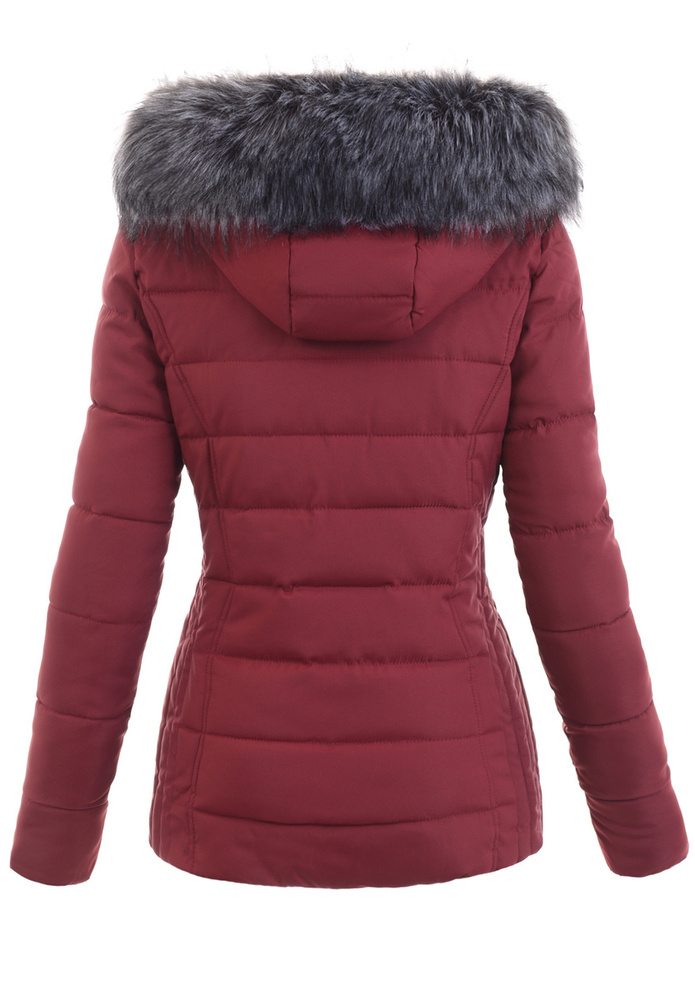 Damska Zimowa Kurtka Bordowa