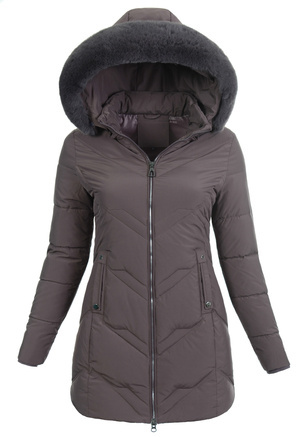 Damska Zimowa Ortalionowa Kurtka Fioletowa