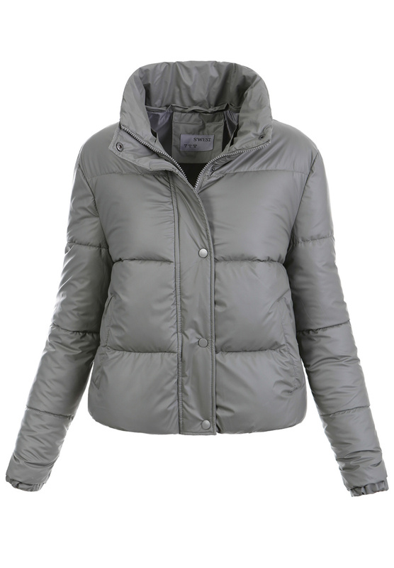 Damska Zimowa Ortalionowa Kurtka Grafitowa