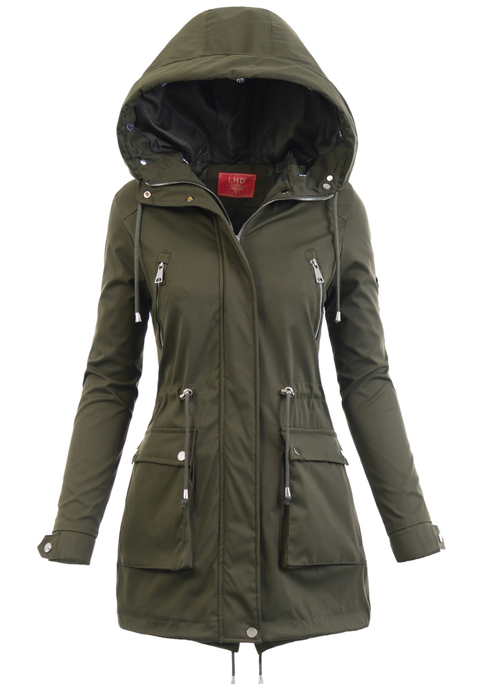 Damska Parka Kurtka 2w1 Zimowa Khaki