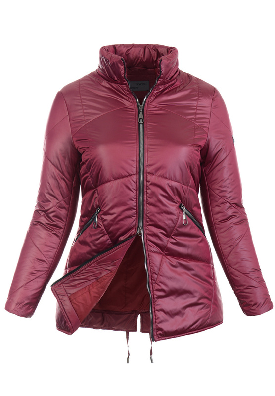 Damska Zimowa Ortalionowa Kurtka Bordowa