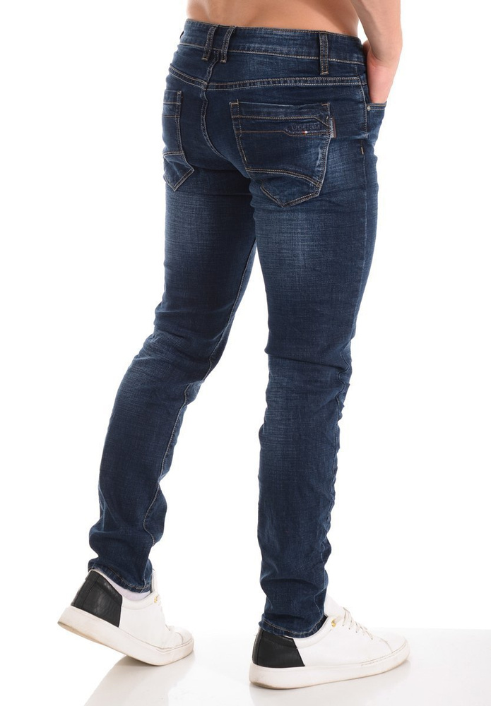 Męskie Spodnie Jeansowe Granatowe