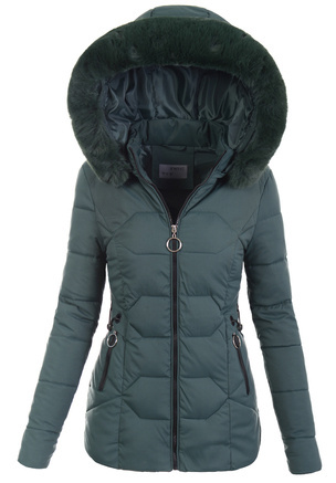 Damska Zimowa Ortalionowa Kurtka Zielona