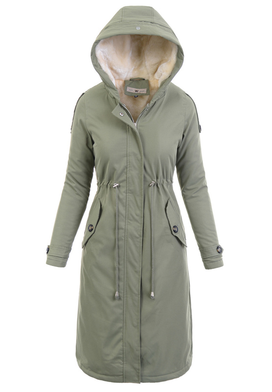 Damska Parka Kurtka Zimowa Zielona