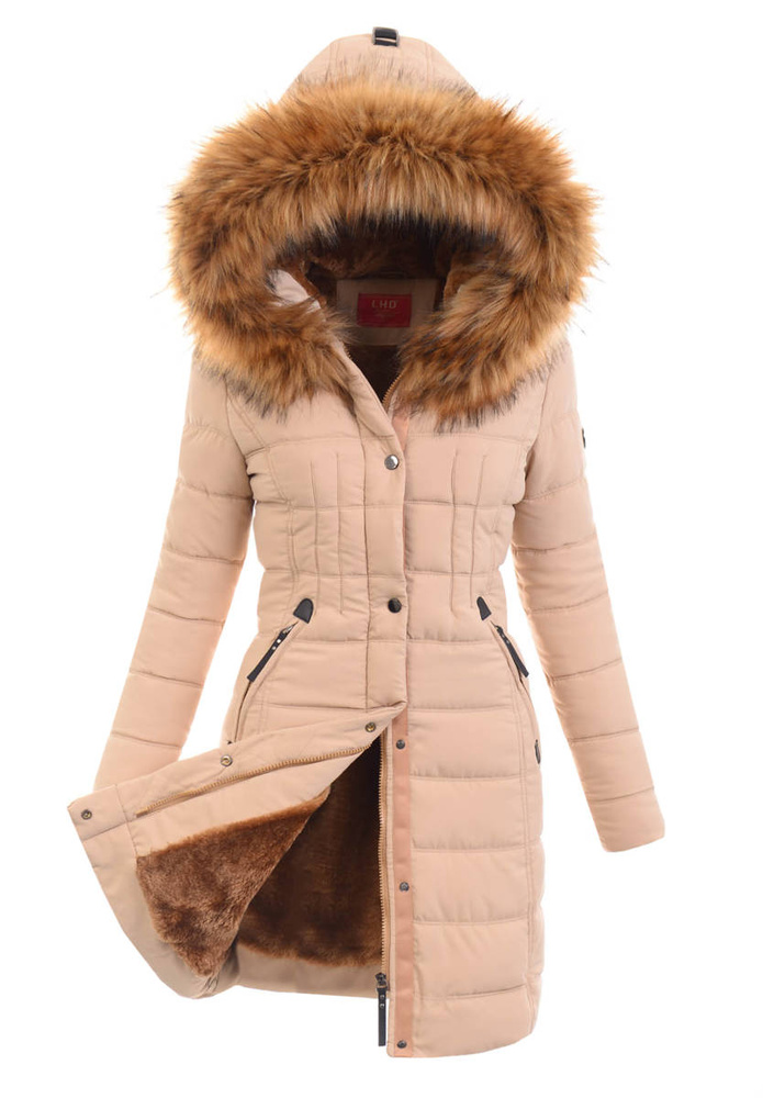 Damska Parka Kurtka 2w1 Zimowa Czarna