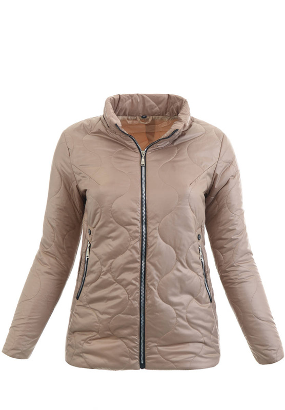 Damska Wiosenno-Jesienna Kurtka Beżowa